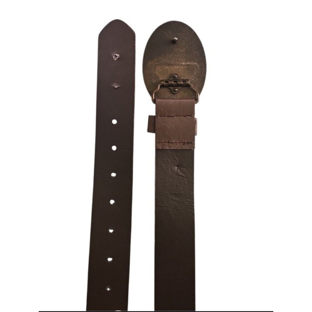 Western Star Concho Belt Brown Faux Leather Adjustable M XXL Cowboy Rodeo - Picture 5 of 11